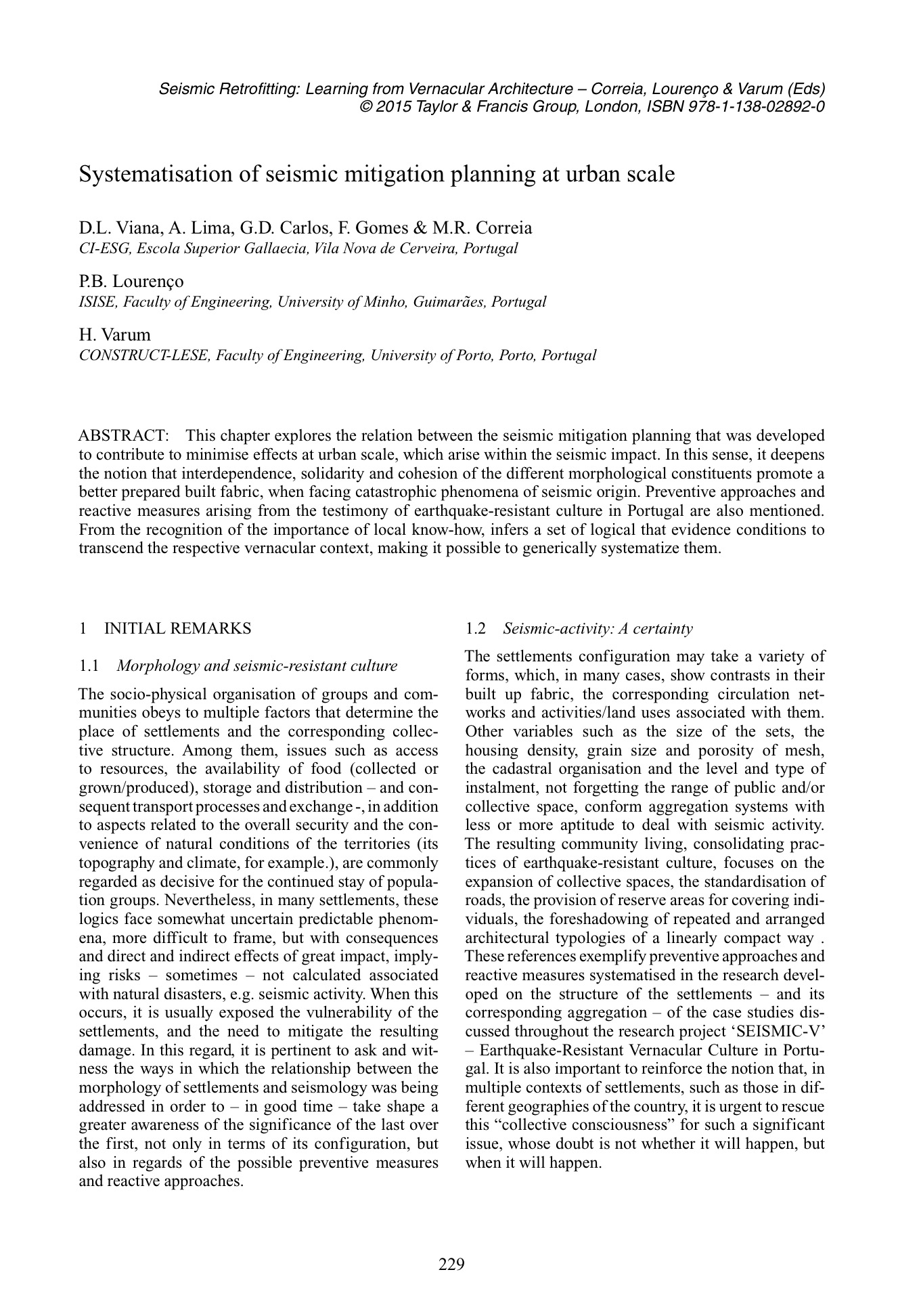 Systematisation of seismic mitigation planning at urban scale